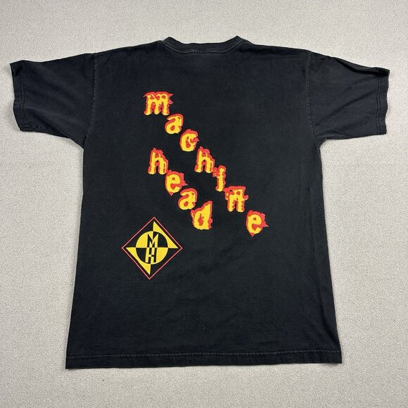 Vintage 1997 Machine Head “In God We Trust” T-Shirt | Blue Grape Tag | Rare L - Picture 2 of 6